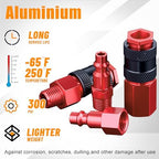 40PCS 1/4" Aluminum Air Hose Fitting Coupler & Plug Compressor Kit - Image 4