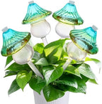 4 Pack Self Watering Globes for Plants, Automatic Plant Watering Bulbs with Mushroom Design, 11 oz Large Gradient Color Glass Plant Waterer Stakes for Indoor and Outdoor Plants, Vacation and Travel by Sejhgwg
