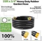 SPECILITE 3/4" Garden Rubber Hose 25 ft with High Flow Nozzle - Image 2