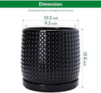 D'vine Dev Beaded Ceramic Pot with Saucer, 10 in, Glossy Black, 27-C-P-2 - Image 3
