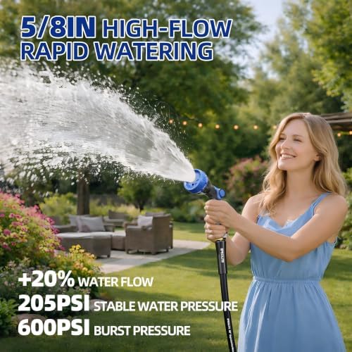 SPECILITE Hot/Cold Retractable Garden Hose Reel 50ft x 5/8", Black - Image 4