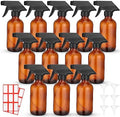 Norme 12 Pcs 8 oz Glass Spray Bottles, Funnels and Labels, Amber, Classic by Norme