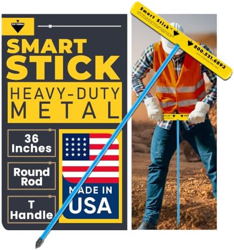 T&T Tools 36-Inch Smart Stick Metal Soil Probe – 3/8" Round Rod - 1 Pack by TTTools