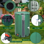Collapsible Rain Barrel with Scale,100 Gallon with 500D Oxford Cloth, Portable Rain Collection System, Water Barrel Collector w/Filter Spigot, Green - Image 6