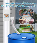 2026 Upgraded Rain Barrel Diverter Kit for 2x3 or 3x4 inch Downspouts White - Image 6