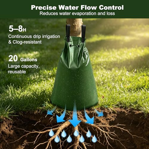 20 Gallon Tree Watering Bag, PVC Tree Watering Bags Slow Release, Durable UV-Resistant, Drip Irrigation Bag for Newly Planted Trees & Garden Care (4) - Image 3