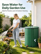 132 Gallon Collapsible Rain Barrel, Portable Rainwater Collection System, Rain Catcher Barrel with Two Spigots and Overflow Kit, Rain Water Barrel Collector for Garden, Green - Image 2