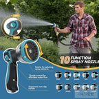 Non-Expandable Garden Hose 30 ft Kink Free Flexible Water Hose with 10-Pattern Spray Nozzle, 3/4" Brass Connectors,Leak Proof,Abrasion Resistant Hose for Lawn, Yard, Car Washing, and Outdoor Use - Image 6