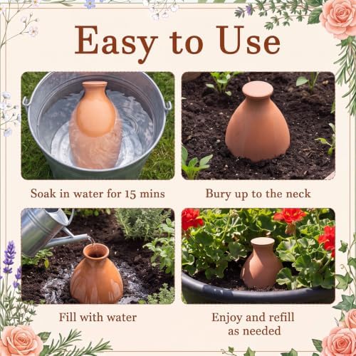 68 oz Large Olla Terracotta Self Watering Pot,Oval - Image 4