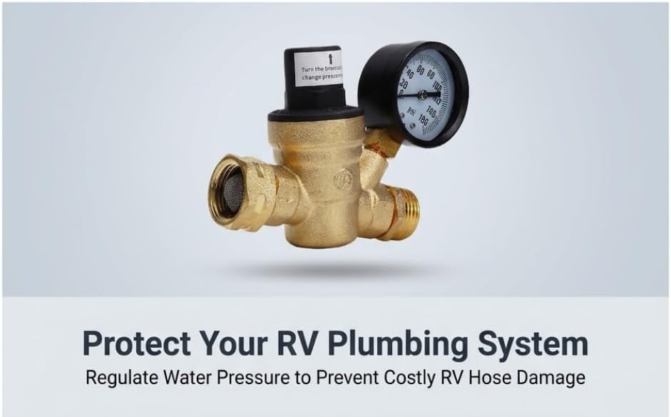 RV Water Pressure Regulator with 45-160 PSI Adjustable Range - Image 5