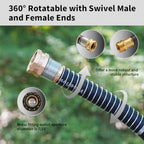 Wiseflow Garden Hose 150FT x 5/8", Heavy Duty Rubber Hose, Water Hose with Five Layered Braiding, Male Female Fittings, 1000PSI Burst, 300PSI Working for Yard, Car Wash, Pets (Black) - Image 4