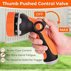 Hose Nozzle with 10 Spray Patterns, Thumb Control High, Pressure Garden Hose Nozzle for Car Washing, Watering Plants and Lawns - Image 5