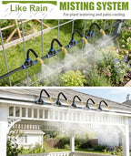 100FT 5/16" Misting Irrigation System for Garden with 40 Adjustable Nozzles - Image 6