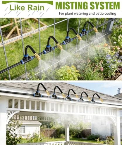 100FT 5/16" Misting Irrigation System for Garden with 40 Adjustable Nozzles - Image 6