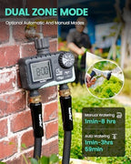 RAINPOINT Sprinkler Timer 2 Outlet, Water Timer for Garden Hose, Programmable Drip Irrigation for Yard Outdoor Watering, Rain Delay/Manual/Automatic System Controller 2.5" LCD, V2 - Image 7