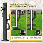 Floor-Mounted Water Feature Column Stainless Steel Hose Stand with Spigot, Vertical Garden Tap for Patio Yard Lawn Irrigation Washing, Yard Hydrant(Style 1,Height: 95cm/37.4in) - Image 5