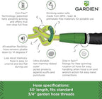 Gardien Garden Hose - No-Crimp, Kink Free, Drinking Water Safe, Lightweight - 50 ft - Rubber - Image 3