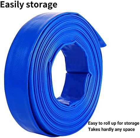 2" (Flat 3.4’’ width) x 100 FT Pool Backwash Hose Kit with Male NPT Adapter - Image 6
