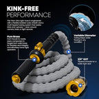 TITAN Flexible Garden Hose 25FT – Ultra Lightweight, Heavy Duty Water Hose with Brass Fittings & Jet Nozzle – Kink-Free, Non-Expanding, Durable Fabric Hose for Yard, Lawn, Car Wash, Outdoor Use - Image 2
