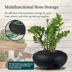 The HC Companies 21 Inch Garden Hose Pot - Durable Lightweight Plastic Decorative Hose Pot for Yard, 100-Foot Capacity Hose Storage, Black - Image 5