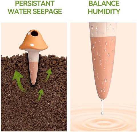 KBCSUN Self Watering Spikes Mushroom Shape, 4 Pack Self Watering Globes Terracotta Plant Watering Stakes for Indoor Plants Accessories Home Decor - Image 5