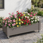 Fancyango Raised Garden Bed with Wheels 13.3" Hx2 -Gray - Image 2