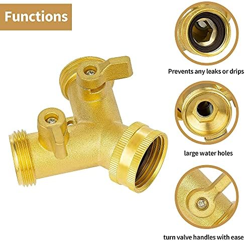 AUTOMAN-Garden-Water-Hose-Recoil,50 Feet EVA Curly Water Hose with Brass Connectors & AUTOMAN Garden Hose Splitter 3/4’’, Anti-UV High-Grade Brass Hose Splitter with High Pressure-Resistance. - Image 6