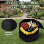 Shinylin 2 Pack Garden Water Hose Holder Storage Bags for 150 ft Hose, Heavy Duty Oxford Storage Bag with Entry Hole, Water Hoses Pot for Outside Inside, Garage, Rv, Warehouse, Garden Tools - Image 4