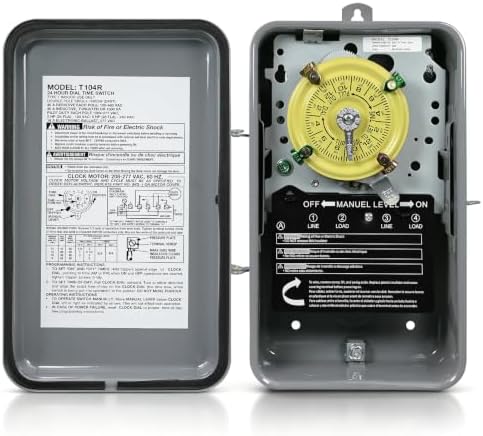 3R Rainproof T104R Pool Timer, Heavy Duty Timer Switch DPST 208-277 VAC 40A by Unknown