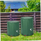 Rain Barrel 13 Gallon/50L PVC Foldable Rain Water Collection Barrel with Spigot and Overflow Hole Zipper Closure Finely Sealed Water Storage Tank, Garden Statues - Image 4