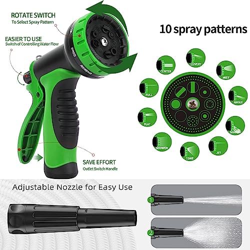 Metal Garden Hose 50FT, Stainless Steel 304 Heavy Duty Water Hose With 10 Function Nozzle, No-Tangle No-Kink, Tough Flexible, Durable and Lightweight, Rust Proof outdoor hose for Yard, Outdoor, RV - Image 5