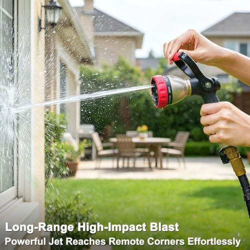 FANHAO Fireman Style Garden Hose Nozzle Heavy Duty Metal, 8 Spray Patterns - Image 6