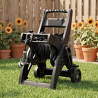 175FT Portable Hose Reel Cart with Wheels, Black - Image 5