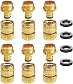 HQMPC No Pb Garden Hose Quick Connect Brass Hose Quick Connect Quick Release Hose ConnectorWater Hose Connectors 3/4" GHT (6 SETS) by HQMPC