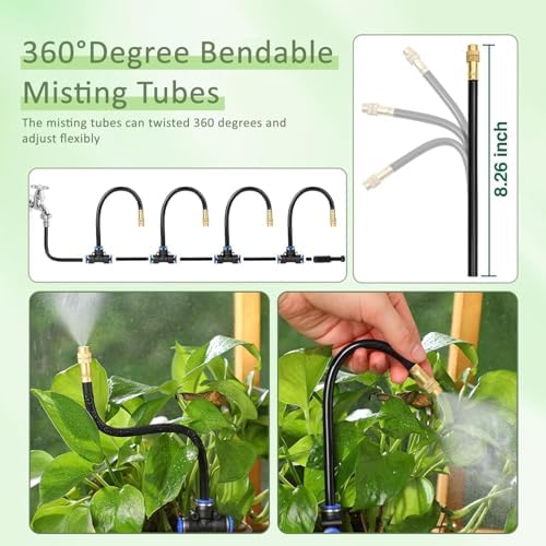 Drip Irrigation System,99FT Garden Watering System with 30 Nozzles,360 Adjustable Micro Spray Sprinkler Kit,Garden Irrigation System,Greenhouse Accessories,Atomizing System for Yard,Lawn,Plants - Image 4