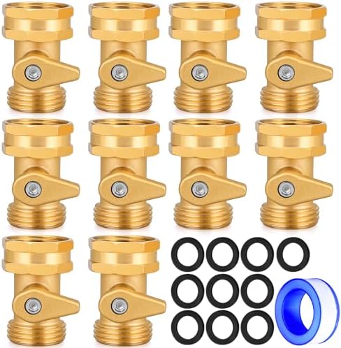 UNWAVER Garden Hose Shut Off Valve,3/4" GHT Brass Water Ball Valve-10Pcs by Unknown