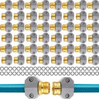 48 Pcs Garden Hose Repair Connector with Clamps, Male and Female by Ferrochef