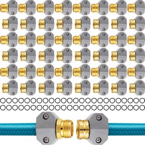 48 Pcs Garden Hose Repair Connector with Clamps, Male and Female by Ferrochef
