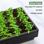 RooTrimmer 1020 Nursery Pot Trays 5 Pack, Plastic Flat Seed Starter Tray, Reusable Seedling Starting Tray for Holding and Carrying Plant Pots (Black) - Image 5