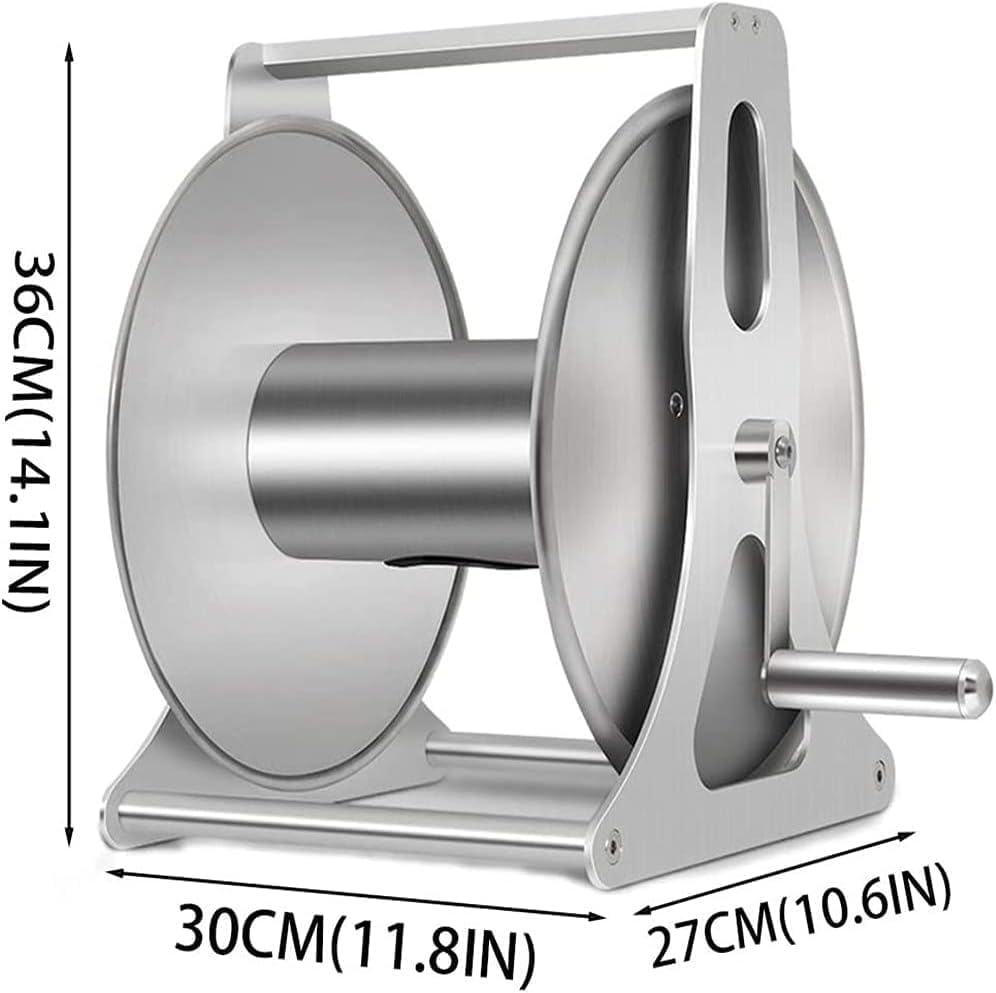 Stainless Steel Wall Mounted Floor Decorative Hose Reel, Outdoor Heavy Duty Garden Hoses Holder Storage Durable for Watering Flowersyard Lawn Farm Patio - Image 2