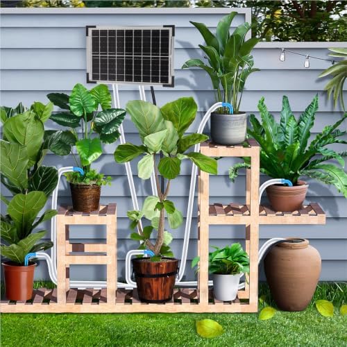 Dioche Solar Powered Drip Irrigation Kit - SelfWatering System with 2200mAh Battery for 30 Pots - 7 Timer Modes, IP65, Ideal for Greenhouses & Outdoor Plants - Image 5