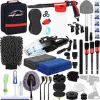 40Pcs Car Wash Kit with Foam Gun, Complete Car Detailing Brush Kit by AUTODECO