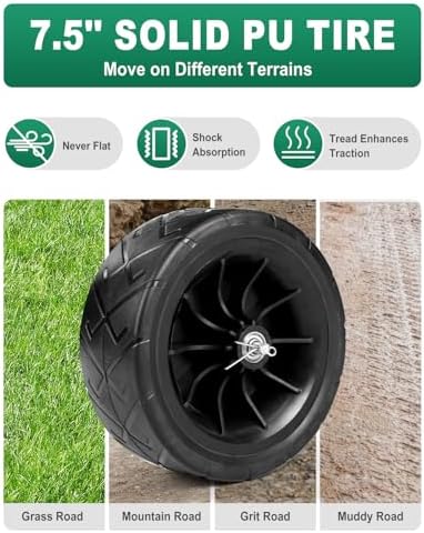 Outvita 300 Ft Garden Hose Reel Cart, Heavy Duty 4 Wheels Water Cart, Green - Image 2