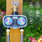 AQUASTAR Two-Zone Hose Watering Timer (Blue), Automatic Irrigation for Lawn, Garden, Yard, Two Outlets - Image 4