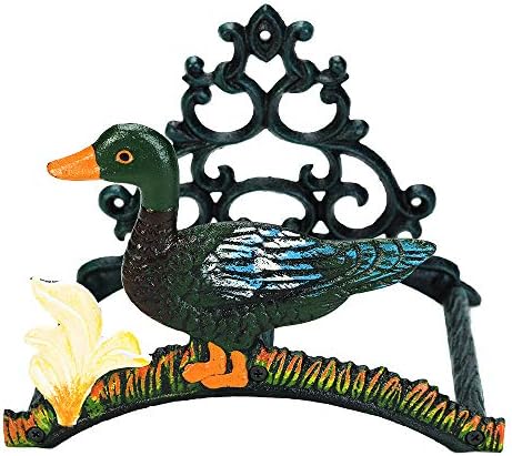 Sungmor Heavy Duty Cast Iron Garden Hose Holder | Water Hose Hanger Wall Mounted | Decorative Indoor Outdoor Hose Rack Reel | 50FT 75FT 100FT Water Hose Bulter Storage | Lovely Duck Metal Hose Stand by Sungmor