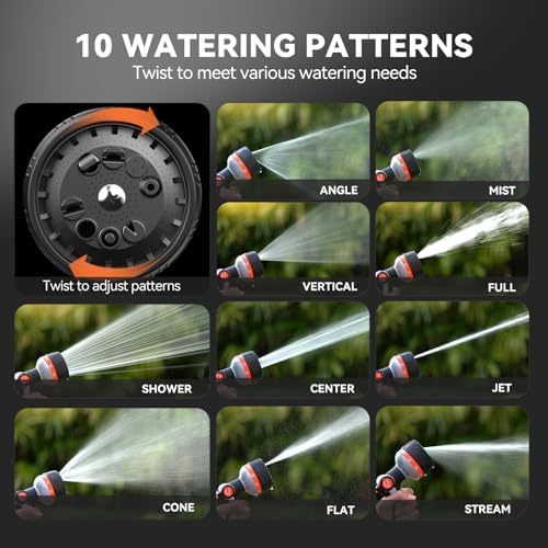 VOXON Full Metal Garden Hose Nozzle, 10 Spray Patterns - Image 3
