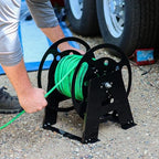 Dumble RV Extension Cord Reel Stand - 50-100ft Black Steel RV Electrical Cord Roll Up or Camper Hose Organizer Spool - Image 5