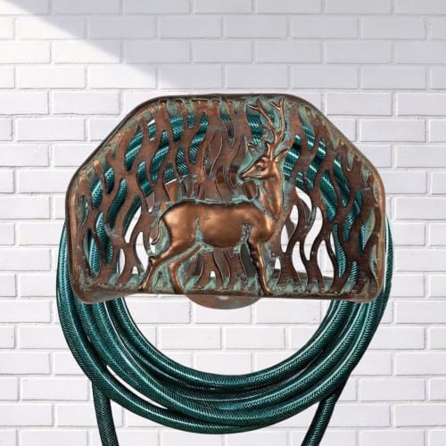 Garden Hose Holder Wall Mount for Outdoor Yard, 100 lbs Load Capacity Heavy-Duty Water Hose Hanger, Holds 150 Feet of Wall-Mounted Metal Deer Decorative Hose Rack Hook for Outside Patio, Garage - Image 5