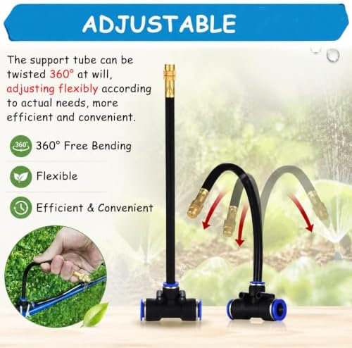 Adjustable Drip Irrigation System for Gardens, 164ft Soaker Hose with 360° Swivel Brass Nozzle, Ideal for Raised Beds & Efficient Watering Solutions - Image 3