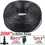 Garden 3/5mm PVC Hose Micro Drip Irrigation System, with 2-Way Connector 1/8'' Tubing Pipe Arrow Dripper Greenhouse(20M) - Image 2